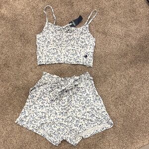 Floral Crop Top and Shorts Set